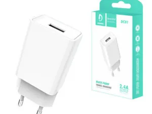 chargeur secteur usb denmen dc01 : 12 w, simple, sûr et fiable Chargeur USB blanc Denmen DC01 2.4A avec boîte