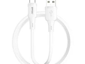câble usb c 3a bwoo x329c silicone ultra souple – blanc 1 m