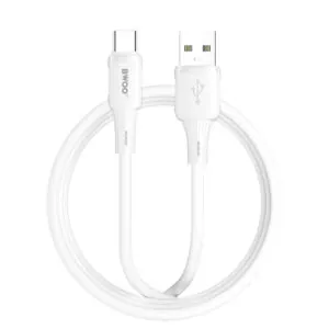 Câble USB-C 3A BWOO X329C Silicone Ultra-Souple – Blanc 1 m