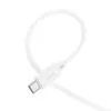 Câble USB-C blanc de la marque Hoco sur fond blanc