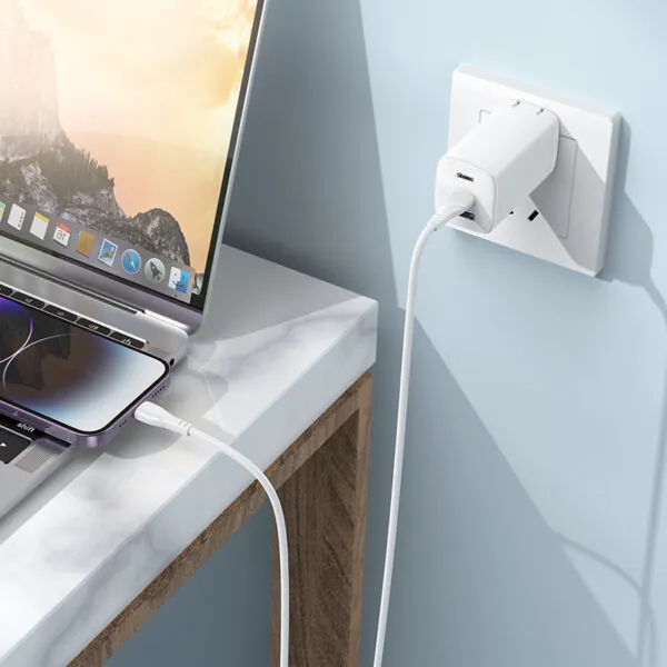 câble usb c lightning 27w borofone bx121 robuste – blanc 1 m