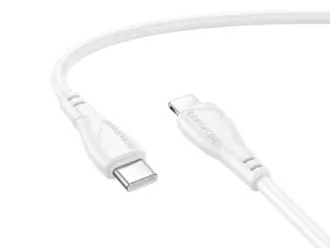 câble usb c lightning 27w borofone bx121 robuste – blanc 1 m