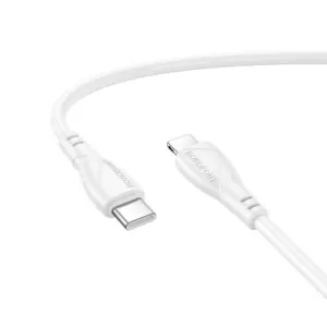 Câble USB-C Lightning 27W Borofone BX121 Robuste – Blanc 1 m