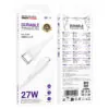 câble usb c lightning 27w borofone bx121 robuste – blanc 1 m