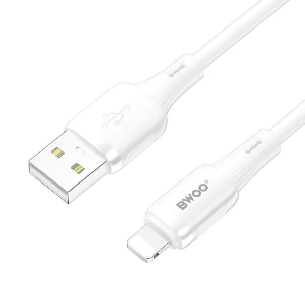 Câble USB vers Lightning blanc marque BWOO