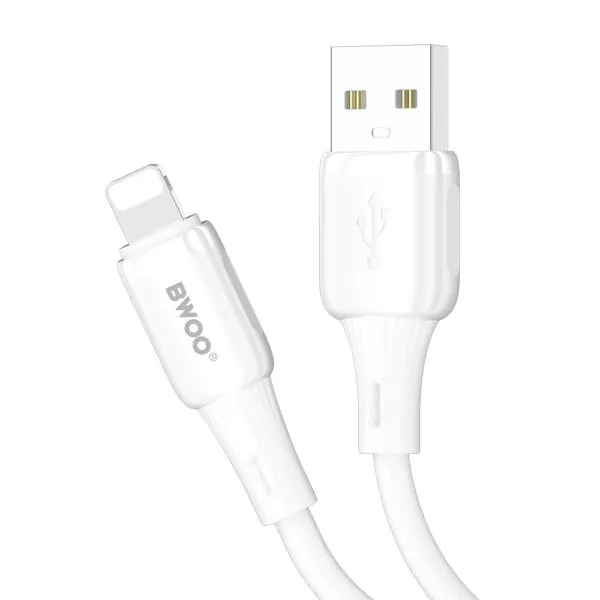 Câble USB vers Lightning blanc marque BWOO