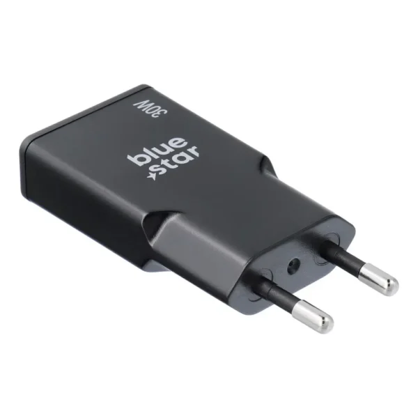 chargeur gan 30w blue star slim ultra fin – 2 usb c, sans câble – noir Chargeur secteur noir Blue Star 30W prise européenne