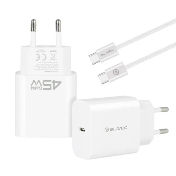 chargeur gan 45w blavec bc 7 – usb c + câble usb c inclus