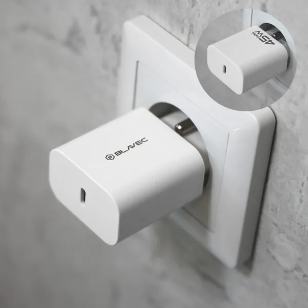 chargeur gan 45w blavec bc 7 – usb c + câble usb c inclus