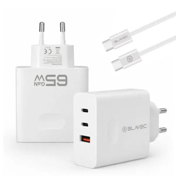 chargeur gan 65w blavec bc 11 – 3 ports + câble usb c inclus chargeur gan 65w blavec bc 11 – 3 ports + câble usb c inclus