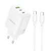 chargeur gan 65w borofone bn32 complet + câble usb c 1 m