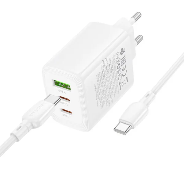 chargeur gan 65w borofone bn32 complet + câble usb c 1 m