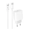 Chargeur USB-C blanc avec câble Lightning pour iPhone