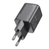 Chargeur rapide GaN 20W Hoco noir prise européenne