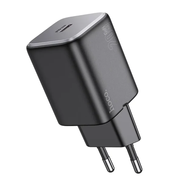 Chargeur rapide USB-C Hoco 20W noir prise européenne
