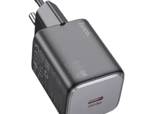 Chargeur rapide Hoco 20W USB-C noir prise européenne