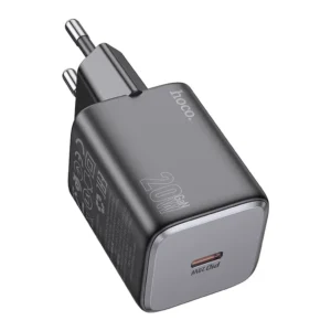Chargeur USB-C 20W PD Hoco N40 Compact – Sans Câble – Noir