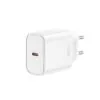 Chargeur secteur USB-C blanc compact avec fiche européenne