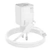 Chargeur rapide Hoco GaN 20W blanc avec câble Lightning