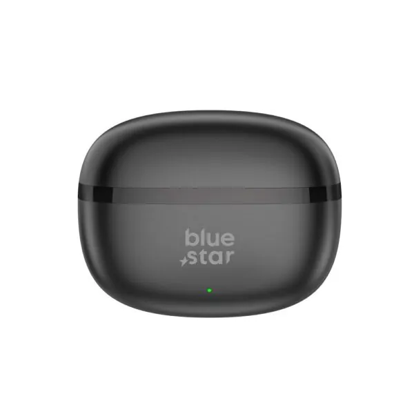 auto draft Boîtier d'écouteurs sans fil Blue Star noir mat fermé