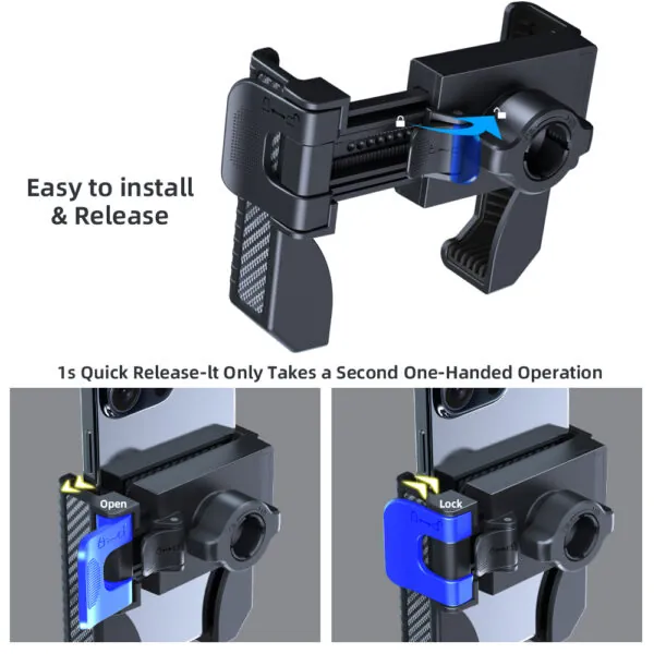 support smartphone guidon vélo blavec bv 01 solide – noir