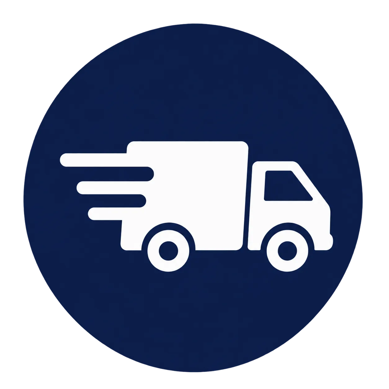 Icône camion de livraison rapide sur fond bleu