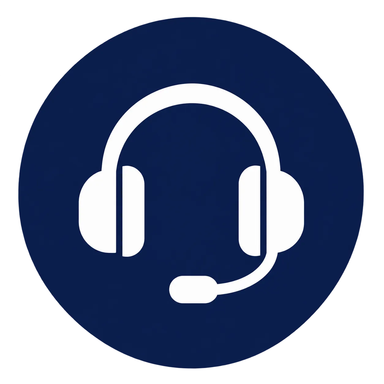 Icône casque audio avec micro service client