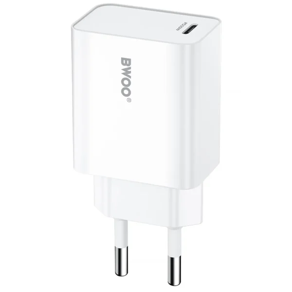 Chargeur secteur USB-C 20W BWOO – vue de face