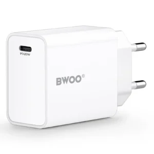 Chargeur secteur USB-C 20W BWOO CDA226 – Power Delivery, compact – Blanc