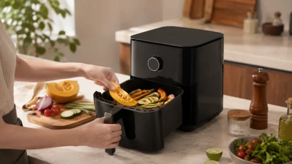 Friteuse sans huile noire Xiaomi – poulet et légumes Friteuse sans huile noire Xiaomi – poulet et légumes