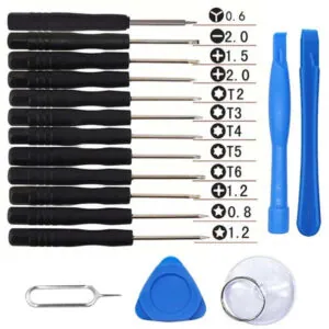 Kit outils réparation smartphone 17 pièces – Tournevis de précision, ventouse