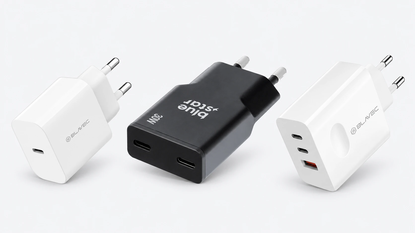 Chargeurs USB-C Blavec et Blue Star