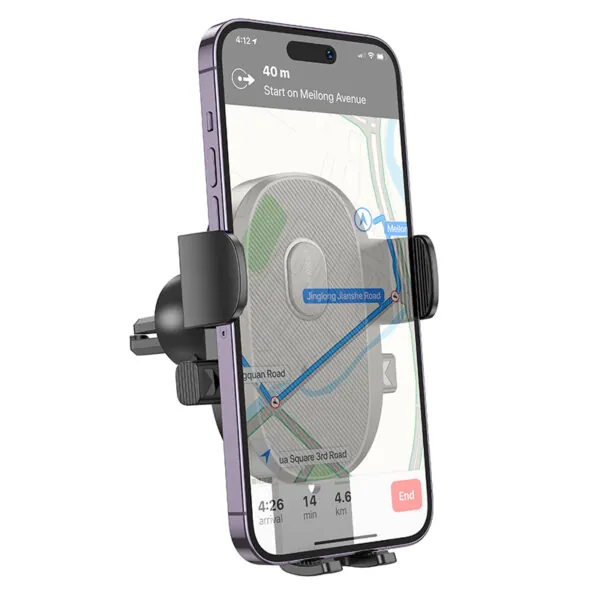 Support téléphone grille aération avec smartphone et GPS